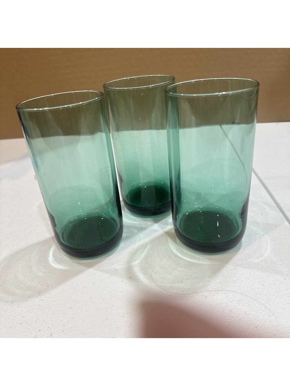 Set Of 3 VTG Libbey Juniper Green 5.75" Coolers/Tumblers